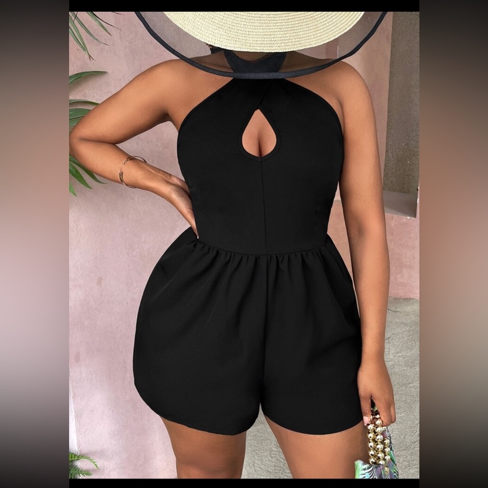 SHEIN, open back romper